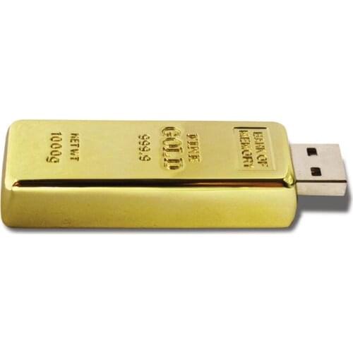 J-boxing 64GB USB Flash Drive Flash Memory Stick Metal USB Stick Golden Bar Shape Pendrive Thumb for Computer Laptop Mac Tablet