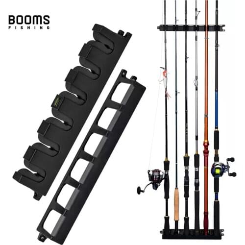 Booms Fishing WV2 Vertical 6-Rod Rack Fishing Pole Holder Rod Holders Wall Mount Modular for Garage
