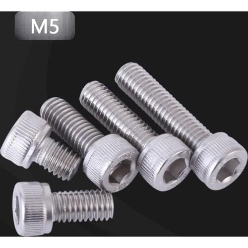 Hexagon Hex Socket Cap Head Screws Allen Bolt Screws 304 Stainless Steel Length=8mm-60mm