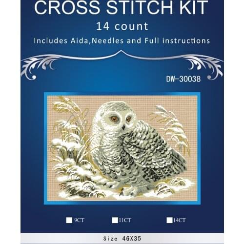Top Quality Lovely Hot Sell Counted Cross Stitch Kit Old World Holiday Ornaments Similar DMC snowing owl