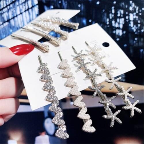 Hair Grip Clip Hairpin For Women Girl Rhinestone Pearl Geometric Korean Handmade Fashion Head Accessories Mujer Wholesale