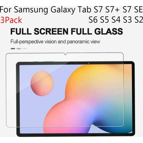 3Piece Glass Protector for Samsung Galaxy Tab S7 2020 t870 t875 Screen Protective Film for Samsung Galaxy Tab S7 Plus Fe S5E S4