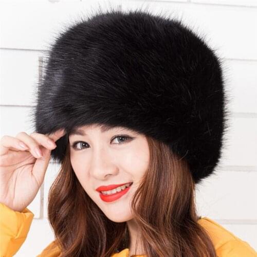 Women Hats 2016 Women Hat Winter Caps Girls Hats Faux Fox Fur Cap Princess Style Hats Warm Fur Headgear Christmas Gifts001
