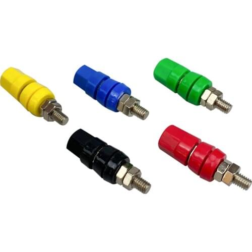 1pcs M6*60 binding post 6mm pure copper flat cap terminal 4mm hole banana socket / 50A high current grounding column