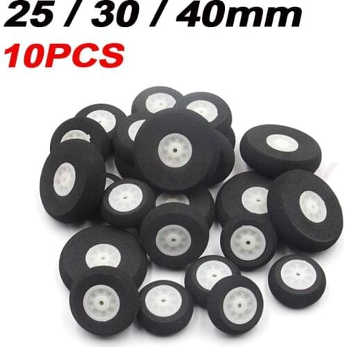 10PCS 25 / 30 / 40MM High quality Airplane Sponge Wheels Axle hole 2.1MM Sponge Tire 100% Brand New For RC Airplane Helicopter