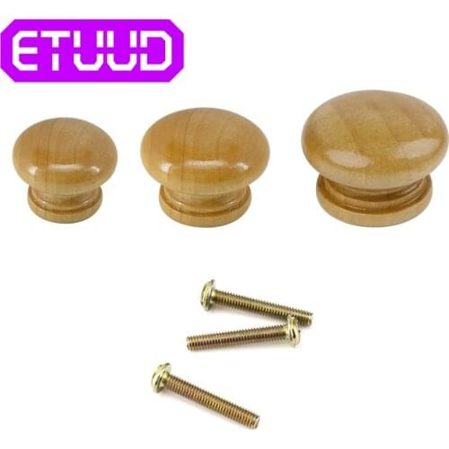 10Pcs Wooden Knob Drawer Pulls Cabinet Wardrobe Handle 24mm 27mm 32mm Round Knobs Kitchen Furniture Hardware Wholesale Lot