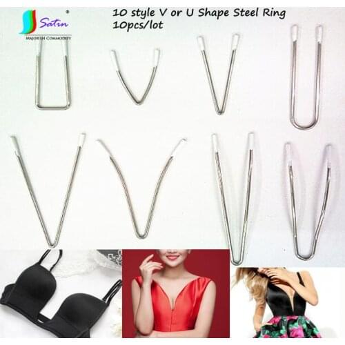 10 Style High Quality V or U Shape Underwear Steel Ring Wedding Dress Swimwear Evening Dress bra Accessory dress Steel Ring