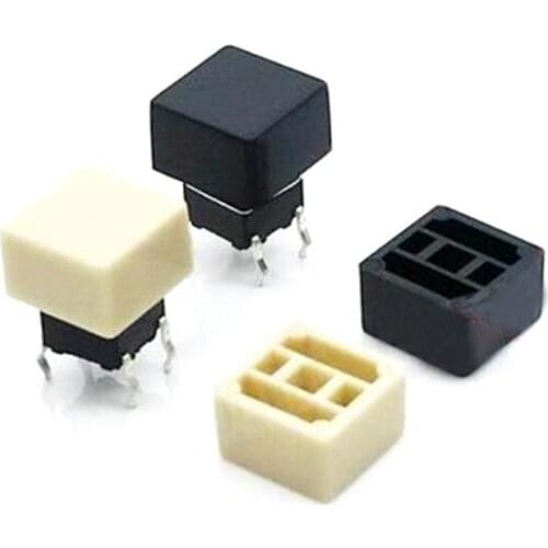 100pcs 9*9*5.5mm square button cap beige/black switch cap for 6*6 square switch tactile switch