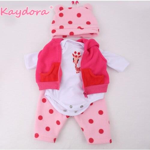 16-18 inch Reborn Baby Doll Pink Clothes Reborn lol DIY Doll accessories Dress Hat Hot Sale Baby Clothes Cotton Rope KAYDORA