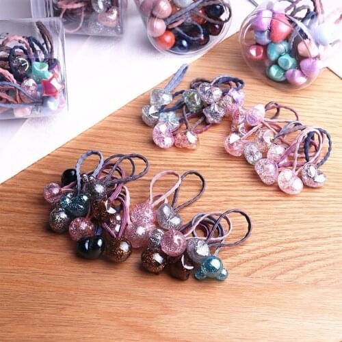 20PCS New Cute Princess Flower Color Ball Kids Elastic Hair Bands Baby Headdress Children Hair Ropes Girls Hair Accessories