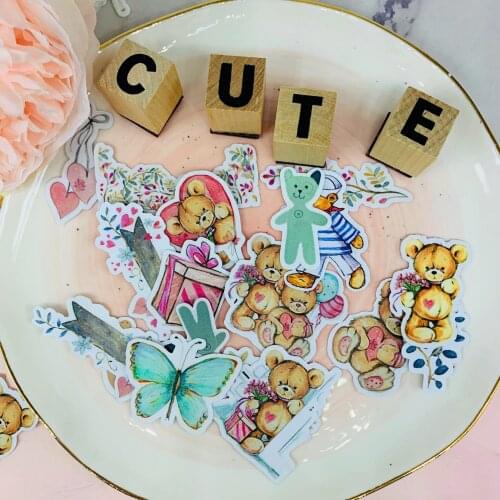 20 PCS Cute baby teddy bear Stickers Crafts And Scrapbooking stickers book Student label Decorative sticker kids toys