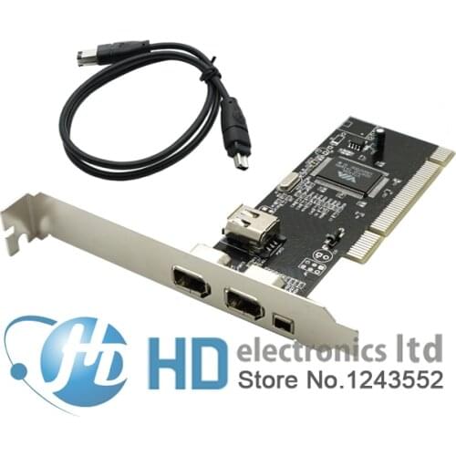 4 Ports Firewire IEEE 1394 4/6 Pin PCI Controller Card Adapter for HDD MP3 PDA