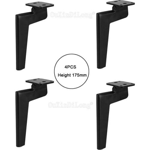 4PCS Black Metal Furniture Legs Retro Sofa Couch Feet Furniture Accessories Height 175mm JF1801