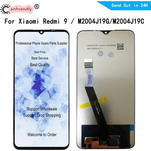 6.53" IPS LCD for Xiaomi Redmi 9 M2004J19G M2004J19C LCD Display+Touch Panel Screen Replacement Digitizer with Frame Assembly