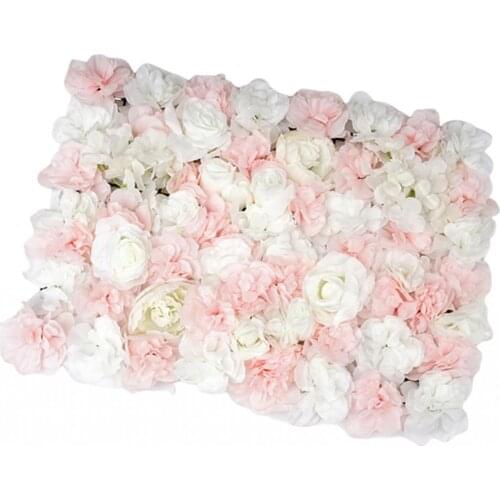 6 Pieces Removable Artificial Flowers Wall Panel Wedding Decor Photo Props Pink