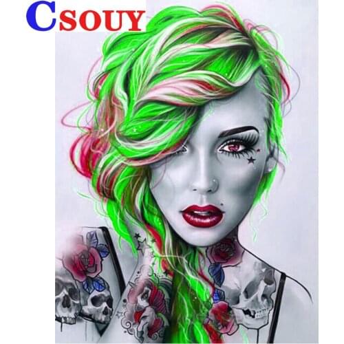 New Beauty Lady 5D DIY Diamond painting Color Hair picture Full Square/Round Diamond Embroidered 5D Cross Stitch Gift Home Decor