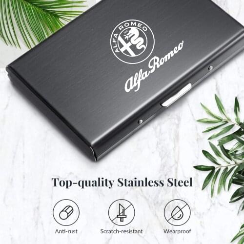 Aluminum RFID Antimagnetic Holder Credit Card Holders Organizer Purse For Alfa Romeo giulia stelvio giulietta 159 147 156 166