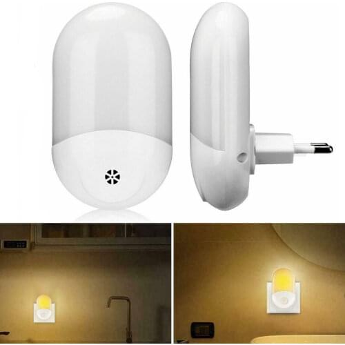 Automatic LED Night Light Wall Plug In Dusk to Dawn Sensor Warm White Lamp EU US UK Plug LED Wall Lamp Cabinet Stairs Light