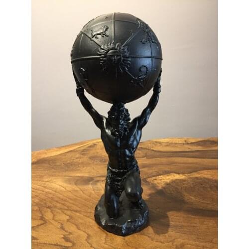 Atlas Decorative Object Black Colour Home Decor Zodiac Classical Design Decor Office Accessories Gift Stylish Living Room