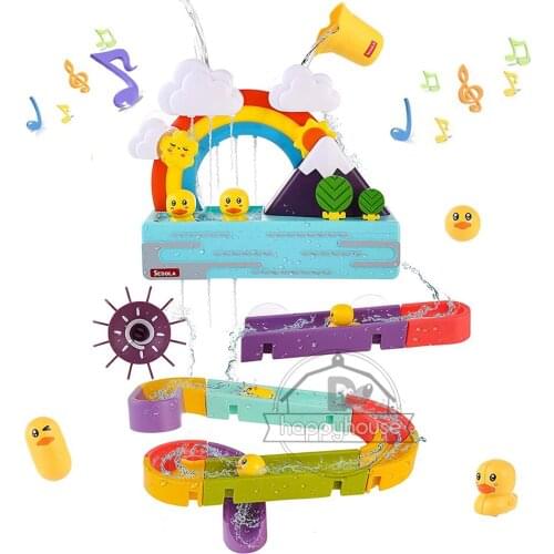 Baby Bath Toys for Kids Bath Toys with Music Spray Water Duck DIY Track Bathtub Toys Baby Shower Bath Toys for kids