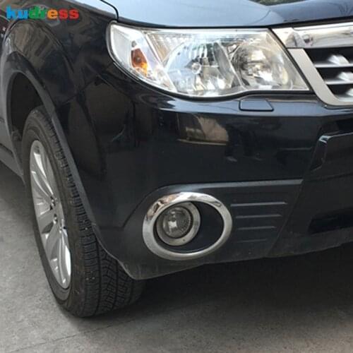 For Subaru Forester 2009-2012 ABS Chrome Car Front Fog Light Cover Trim Head Foglight Lamp Frame Styling Exterior Accessories