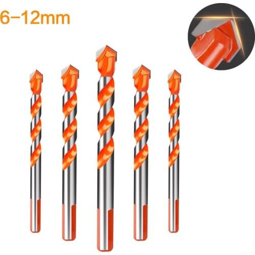 Electric Tools Center Drill Hammer Concrete Ceramic Tile Metal Drill Bit Triangle Shank 6mm-12mm DIY Wall Hole Saw Drilling