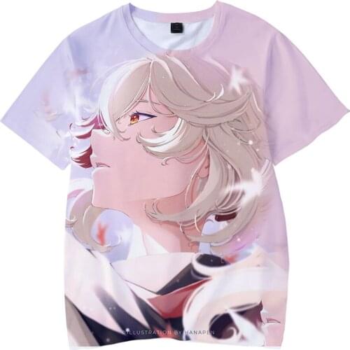 Shirts Genshin Impact T-Shirt Kaedehara Kazuha Cool Print Short Sleeve Tee Casual Clothes For Men And Women Tees Kawaii Kids Top