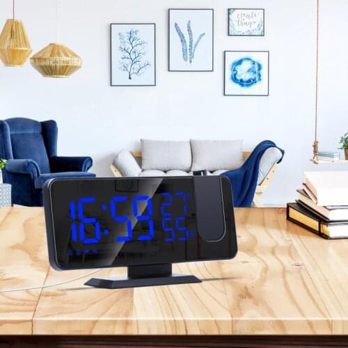 HOT FM Radio LED Digital Smart Alarm Clock Watch Table Electronic Desktop Clocks USB Wake Up Clock With Projection Time Snooze