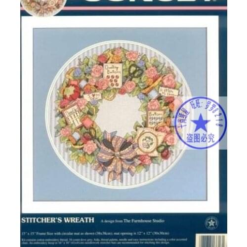COTTON Top Quality lovely beautiful counted cross stitch kit stitchers wreath Dim 13616, flower wreath