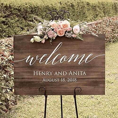 Personalised Wedding Welcome Sign Bride and Groom Names Wedding Date Customized Entrance Welcome Wedding Sign,Wedding Decor