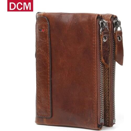 New Men Short Wallets Black Brown Bifold RFID Wallet Mens Brand Leather Card Holder Money Cash Wallet Purses Pockets
