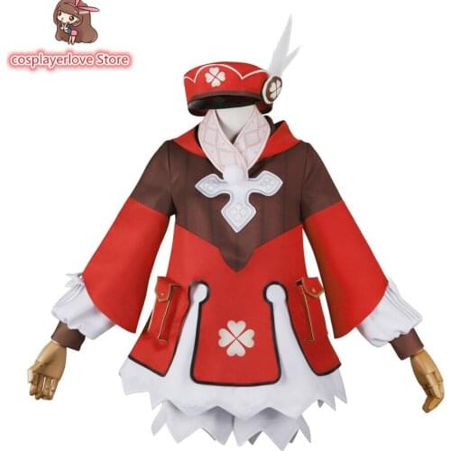 Genshin Impact Wendy Klee Cosplay Одежда Lolita Dress Sweet Uniform Red Dress Halloween Carnival Outfit