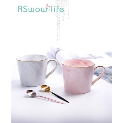 Creative Gift Marble Ceramic Mug Breakfast Milk Coffee Mugs For Kitchen Bar Countertop Cup
