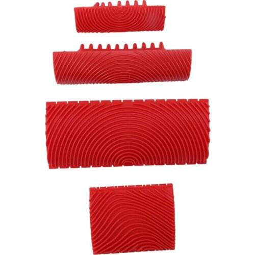 Hot 4PCS Wood Graining Tool Set Rubber Wood Graining Pattern Wall Paint Painting Tool for Wall Painting Decoration DIY