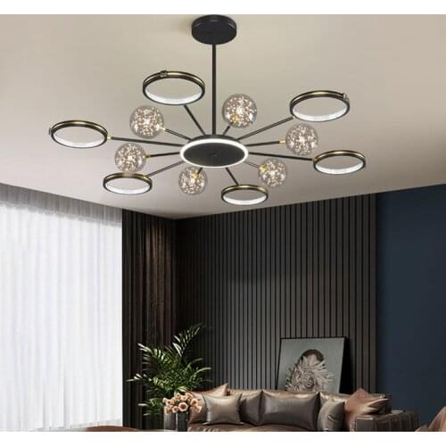 Nordic Creative Luster LED Black Gold Branch Chandelier for Bedroom Living Room Restaurant Kitchen Modern Home Decorative Light