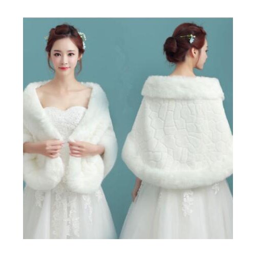 Bridal Wedding Fur Shawl Wedding Dress Warm Cloak Autumn and Winter 8001