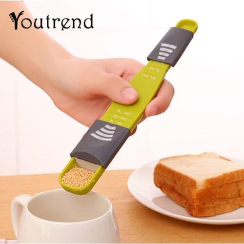 Measure Cup Double End Eight Stalls Adjustable Scale Measuring Spoons Metering Spoon baking tool Kitchen Accessories