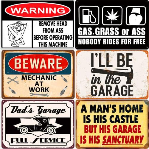 Pin Up Garage Retro Plaque Metal Tin Sign Garage Pub Car Home Decoration Dads Garage Vintage Wall Stickers Gasoline Plate ZSS67