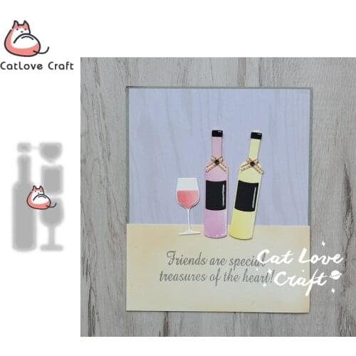 Catlove Wine Bottle Metal Cutting Dies Scrapbooking Mold Stencil Die Cuts Card Making DIY Craft Embossing New Dies For 2021