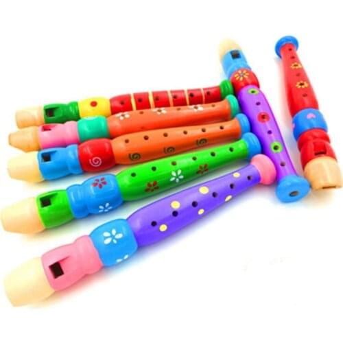 Wooden Cartoon Piccolo Children 6-hole Piccolo Wind Instrument Childrens Educational Games High Quality Durable Piccolos new