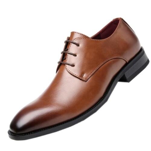 Men Leather Shoes Hand Rub Color Lace-Up Formal Casual Business Size 39-45