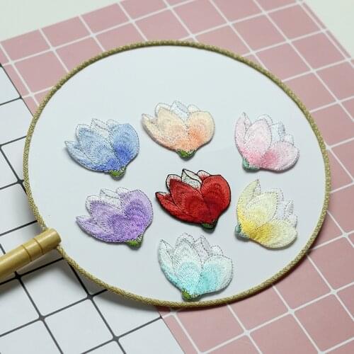 Chinese Style Jade Orchid Embroidery Patch Small Wild Clothes Hole Bag Shoes Decorative Patch Accessories