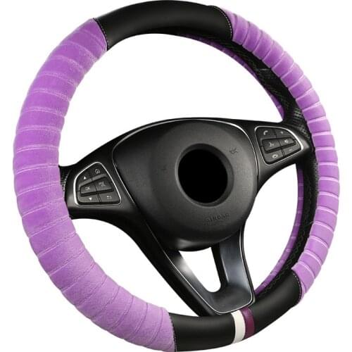 New Fashion imitation Faux Rabbit Plush Warm Car Steering Wheel Cover Grip For 14.57"(37CM) to 15" (38CM) Winter Soft Wrap