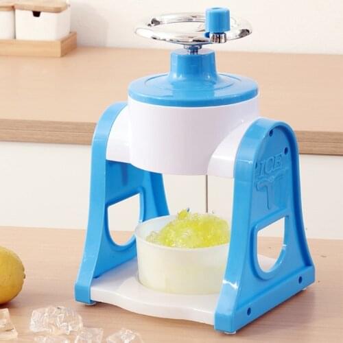 Portable Manual Ice Crusher Shaver Handheld Snow Crushing Ice Machine Stainless Steel Blade Shredding Ice Slush Maker