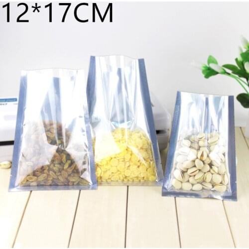 Clear 50Pcs/ Lot Open Top 12*17cm Aluminium Foil Mylar Plastic Vacuum Heat Seal Package Pouches Food Storage Pack Packing Bags