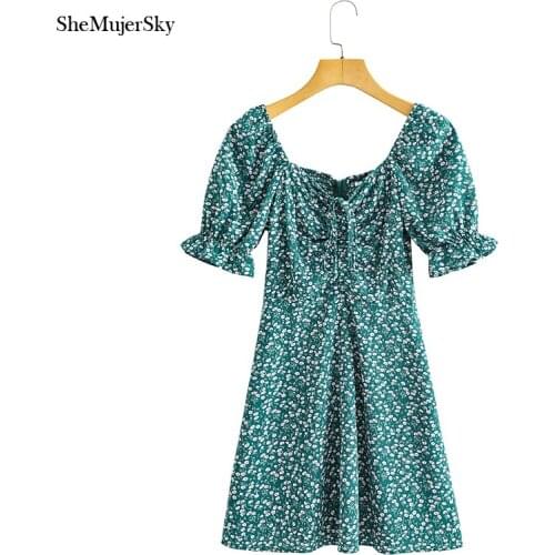 SHEMUJERSKY Green Summer Dresses