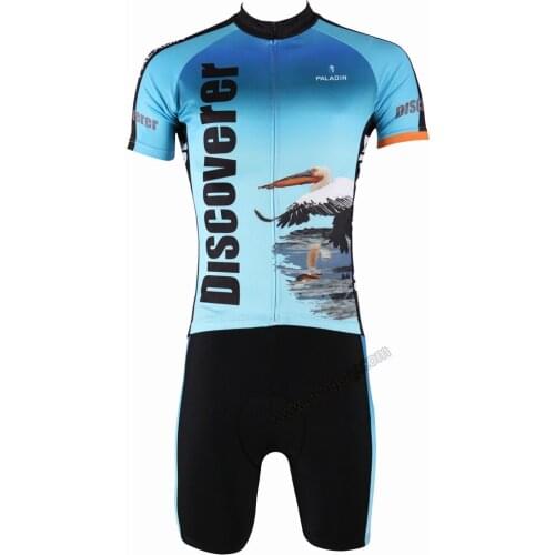 Blue flamingos mountain bike Anti-Shrink mens short sleeved cool bike riding for summer XXXL