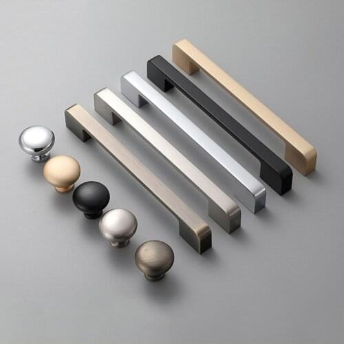 Modern Kitchen Cupboard Pulls Zinc Aolly Cabinet Handles Drawer Knobs Fashion Furniture Handle Drawer Hardware Cabinet Pull
