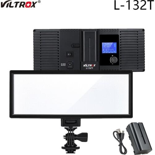 VILTROX L132T Photo Studio LED Video Light Fill Light Photography Lighting Lamp for Canon Nikon Sony DSLR Camera,Battery+Charger