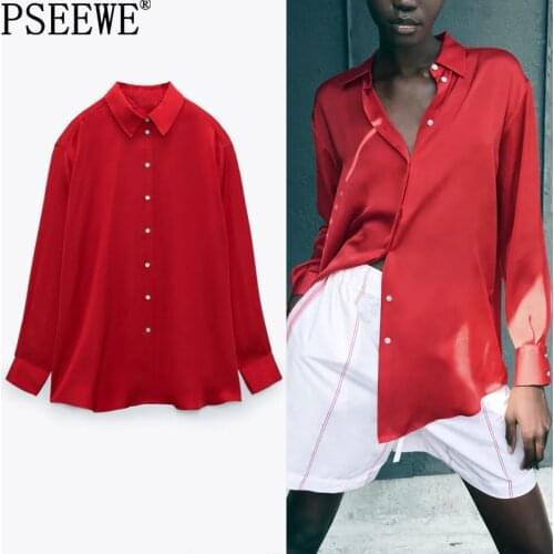 Женские красные рубашки TRAF China At AliExpress